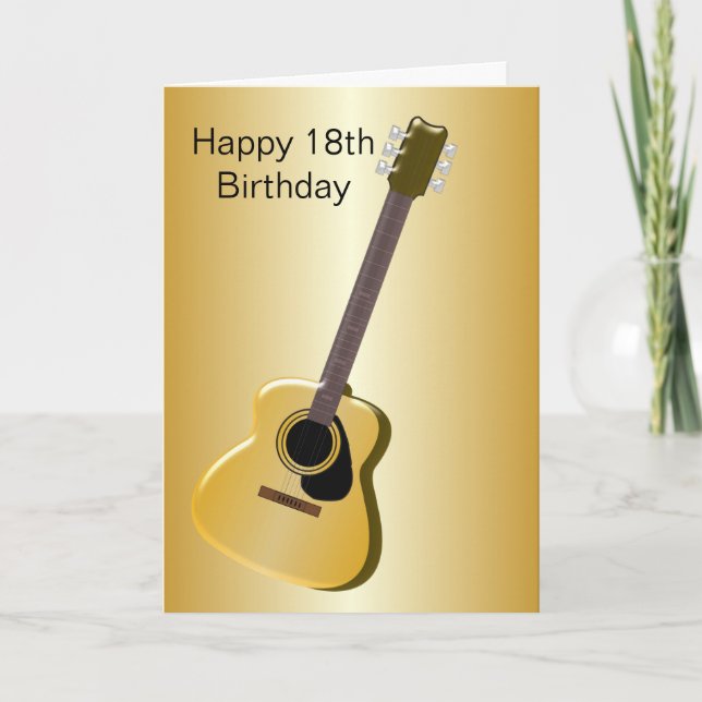 Gitarrendesign Personalisiert 18. Geburtstag Karte (Vorderseite)