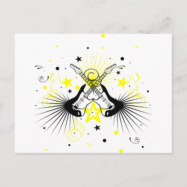 Gitarrendesign Postkarte (Vorderseite)