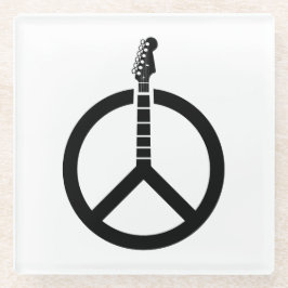 Gitarrenfriedenszeichen Glasuntersetzer
