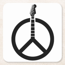 Gitarrenfriedenszeichen Rechteckiger Pappuntersetzer