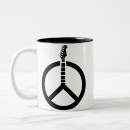Gitarrenfriedenszeichen Zweifarbige Tasse
