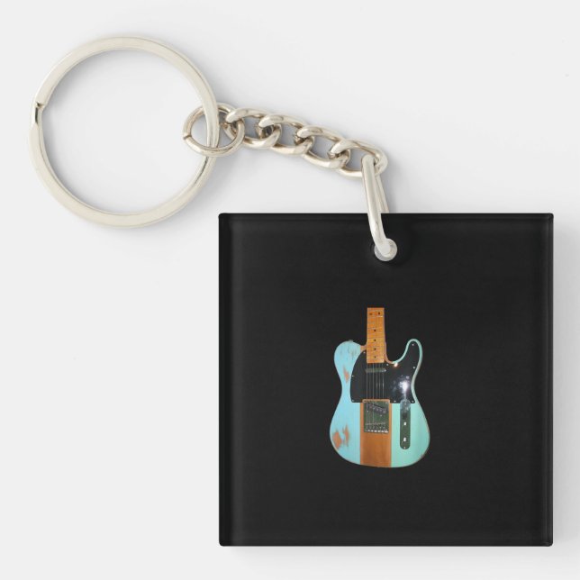 Gitarrengeschenk | Coole elektrische Gitarre Schlüsselanhänger (Vorderseite)