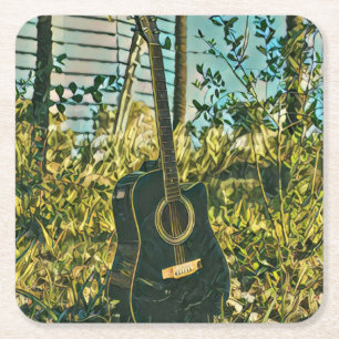 Gitarrengeschenk Rechteckiger Pappuntersetzer