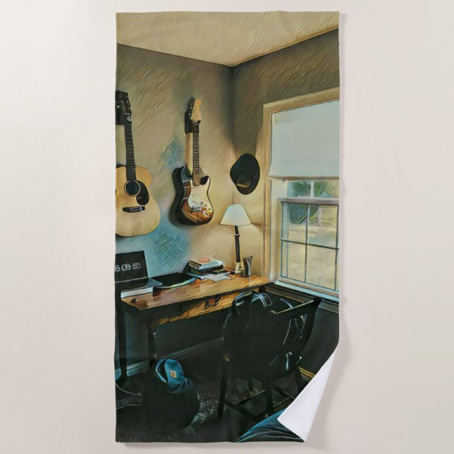 Gitarrengeschenke Strandtuch (Vorderseite)