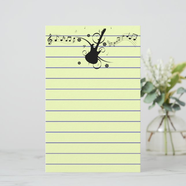 Gitarrengeschosse Briefpapier (Stehend Vorderseite)