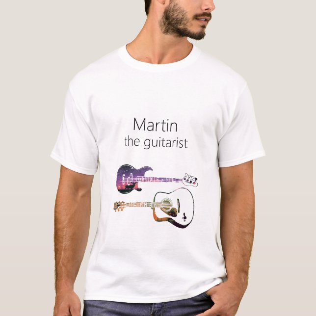 Gitarrengitarre Naturwald Bass Gitarrist T-Shirt (Vorderseite)