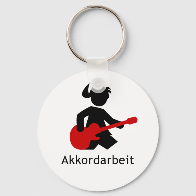 Gitarrengöttin "Akkordarbeit" von Emma Shirt Schlüsselanhänger (Vorderseite)