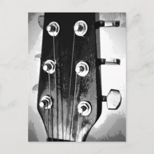 Gitarrenkopfstege Tuning Pegs Künstlerisch Schwarz Postkarte