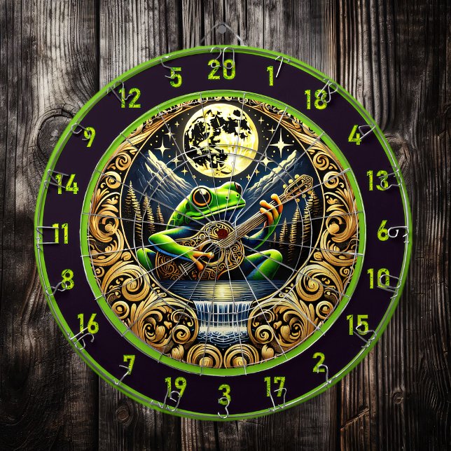 Gitarrenlämmer leuchten unter dem Mond Dartscheibe (Von Creator hochgeladen)