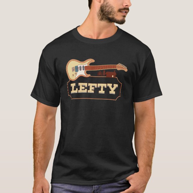 Gitarrenlefties Verlassen Gitarrenspieler Lefty T-Shirt (Vorderseite)