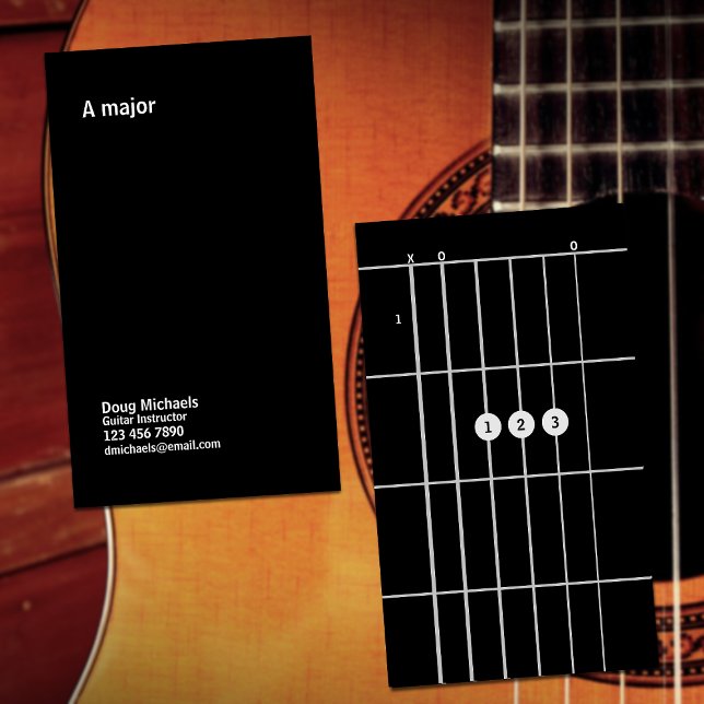 Gitarrenlehrer A-Dur Visitenkarte (Von Creator hochgeladen)