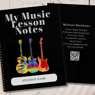 Gitarrenlehrer individuelle Musikstunde für Schüle Notizbuch