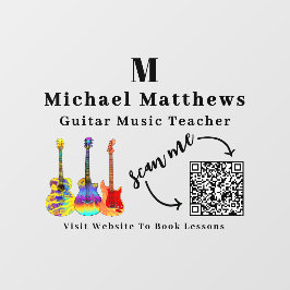 Gitarrenlehrer Musikunterricht QR-Code Fensteraufkleber