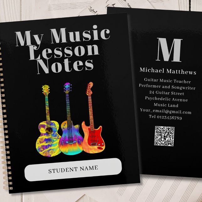 Gitarrenlehrer Musikunterricht Student Custom Planer (Guitar teacher music lessons student custom notebook planner)