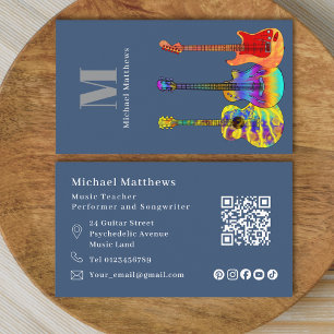 Gitarrenlehrer QR-Code und individuelle Social-Med Visitenkarte