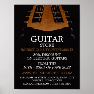 Gitarrenleiter, Musikinstrumentenladen Poster