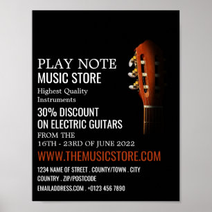 Gitarrenleiter, Musikinstrumentenladen Poster