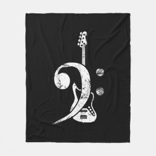 Gitarrenliebhaber Bassschlüssel Bassgitarre Fleecedecke