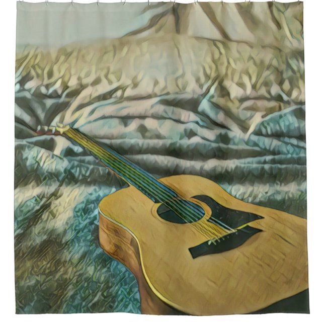 Gitarrenliebhaber Duschvorhang (Vorderseite)