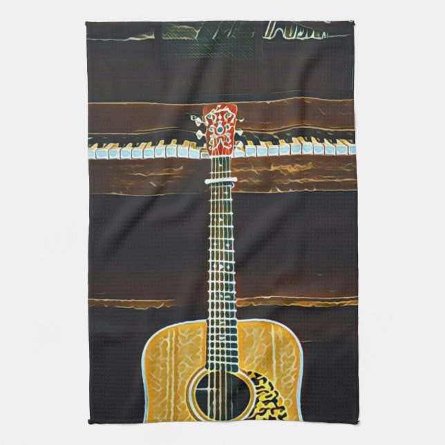Gitarrenliebhaber Geschirrtuch (Vertikal)