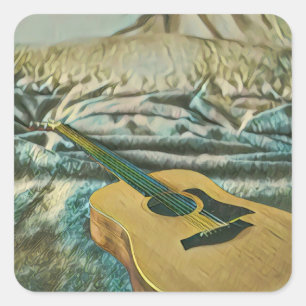 Gitarrenliebhaber Quadratischer Aufkleber