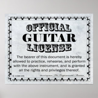 Gitarrenlizenz Poster