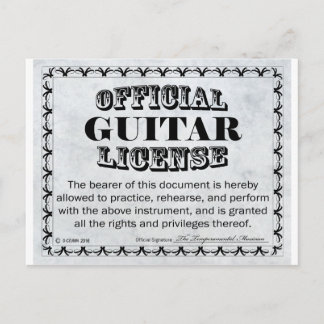 Gitarrenlizenz Postkarte