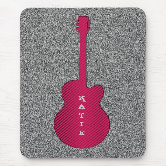 Gitarrenmousepad gestrichen, scharf rosa mousepad (Vorne)