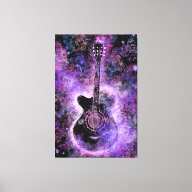 Gitarrenmusik Canvas drucken Lila Black Leinwanddruck (Vorderseite)