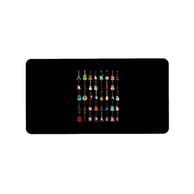 Gitarrenmusik Instrument Rock and Roll Adressaufkleber (Vorne)