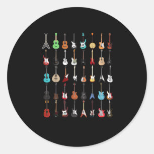 Gitarrenmusik Instrument Rock and Roll Runder Aufkleber