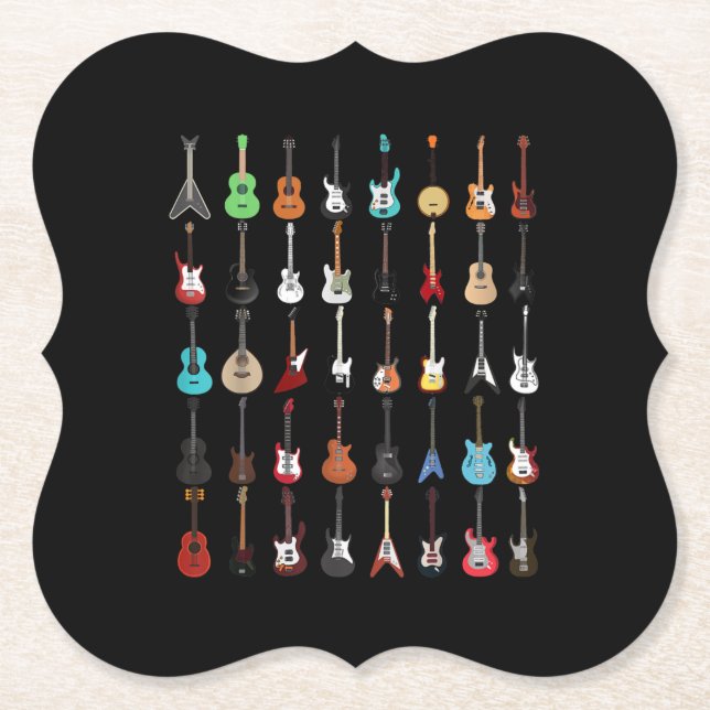 Gitarrenmusik Instrument Rock and Roll Untersetzer (Vorderseite)