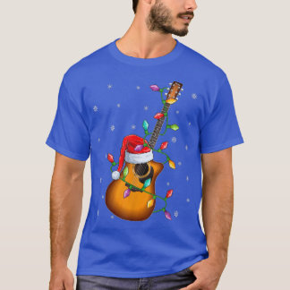 Gitarrenmusik Lover Xmas Lights Santa Gitarre Chri T-Shirt