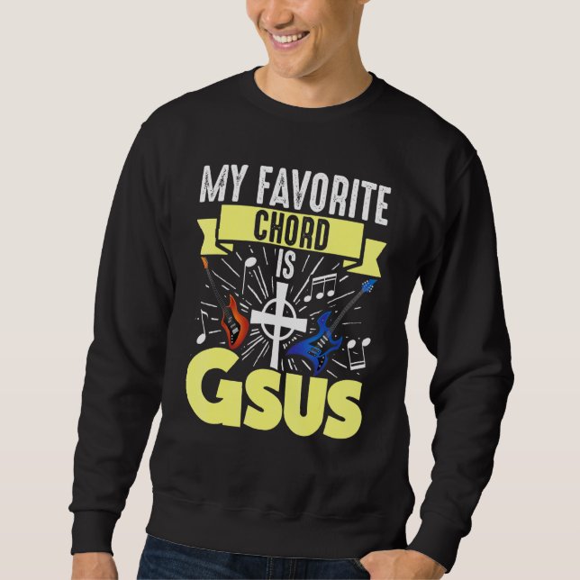 Gitarrenmusik mein Lieblingskord ist Gsus Jesus Bi Sweatshirt (Vorderseite)