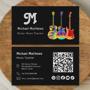 Gitarrenmusik Tutor Musiker Social Media QR Code Visitenkarte