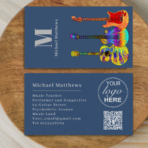 Gitarrenmusiklehrer - Kundenspezifischer QR-Code u Visitenkarte