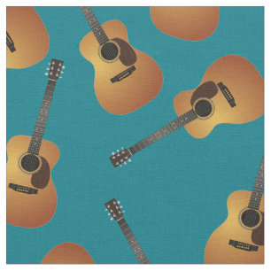 Gitarrenmusikmusik Zimmerdekor Aquamarin Stoff