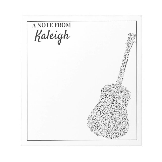 Gitarrenmusiknotes Notizblock (Vorderseite)