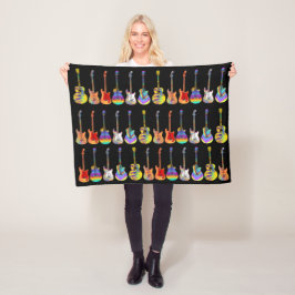 Gitarrenmuster farblich fleecedecke
