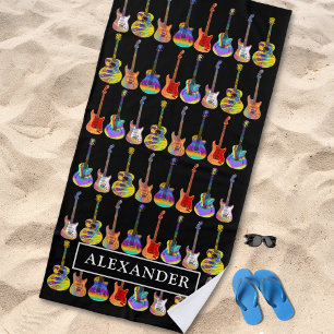 Gitarrenmuster personalisiert strandtuch