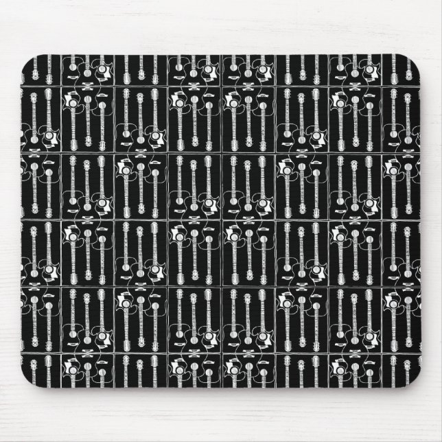 Gitarrenmuster schwarz mousepad (Vorne)