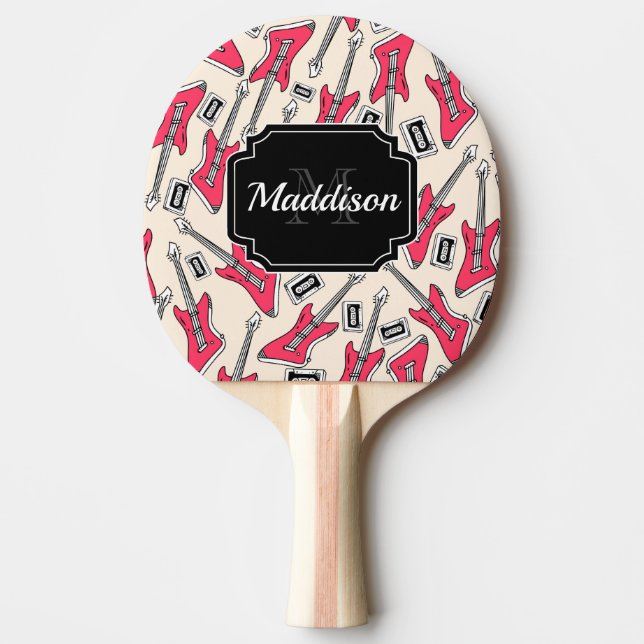 Gitarrenmuster Tischtennis Schläger (Vorderseite)