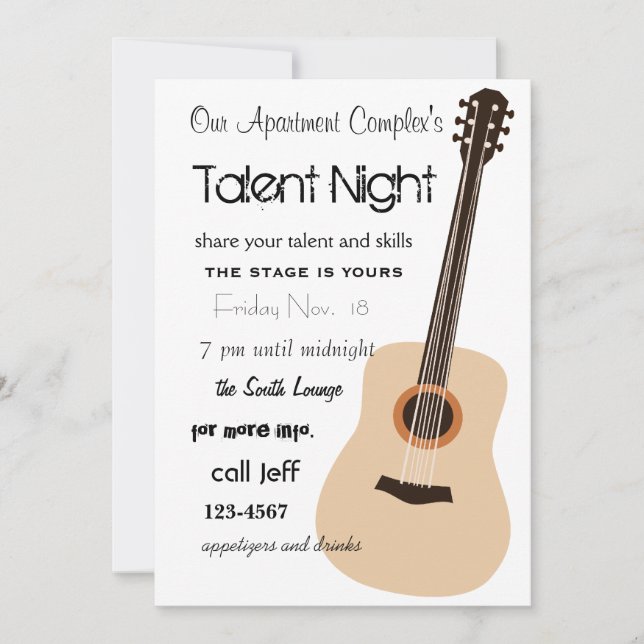 Gitarrennacht Einladung (Vorderseite)