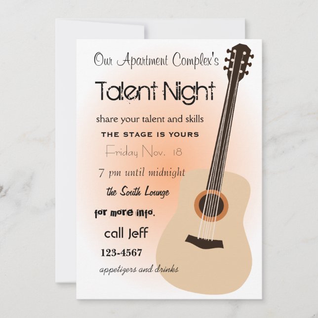Gitarrennacht Einladung (Vorderseite)