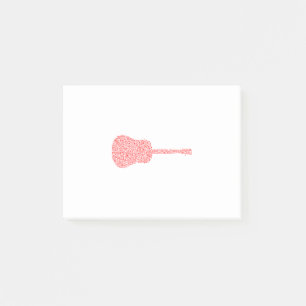 Gitarrennoten in Rot Post-it Klebezettel