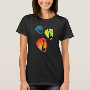 Gitarrenpick für Country- oder Rockmusik und Musik T-Shirt