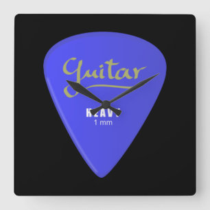 Gitarrenplecktrum Quadratische Wanduhr