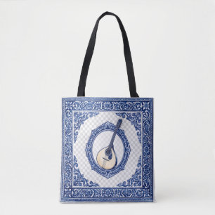 Gitarrenriemen mit Azulejo-Muster und Initiale