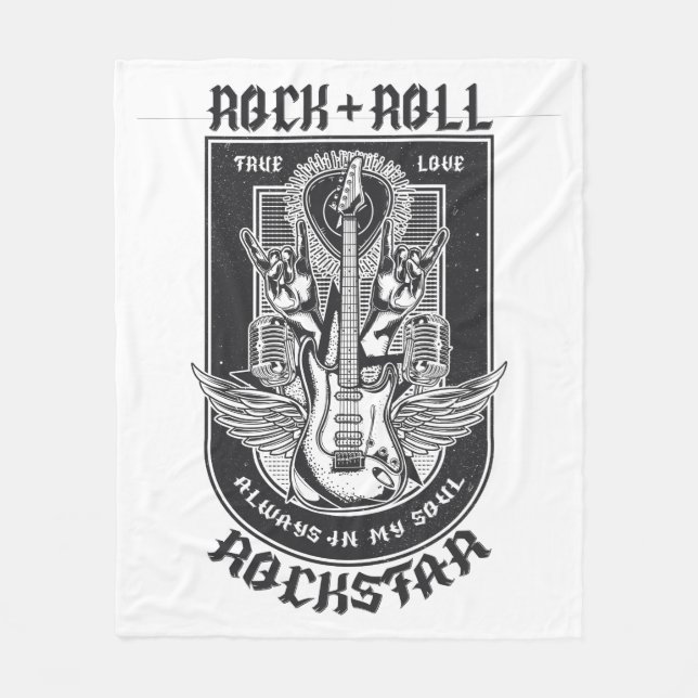 Gitarrenrock-Design Fleecedecke (Vorderseite)