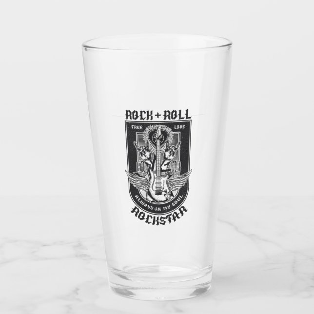 Gitarrenrock-Design Glas (Vorderseite)